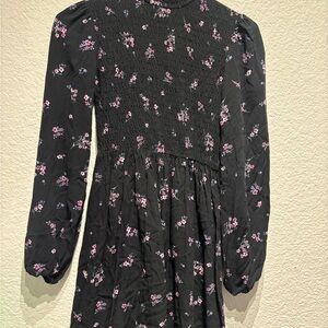 Wild Fable Black Floral Smocked Dress